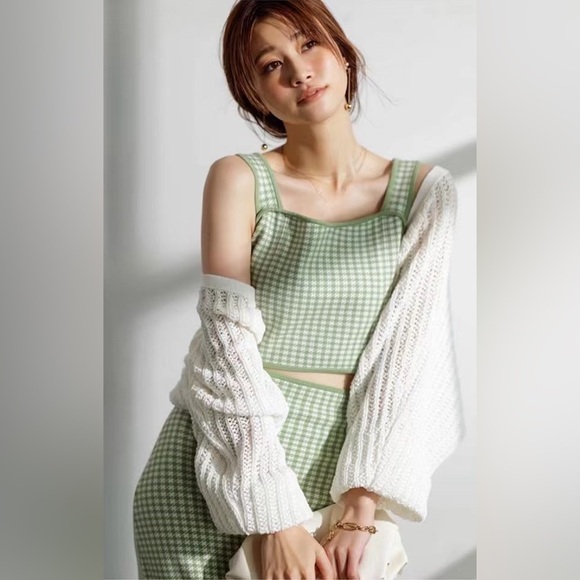 Rirandture green check set up dress - Picture 2 of 3